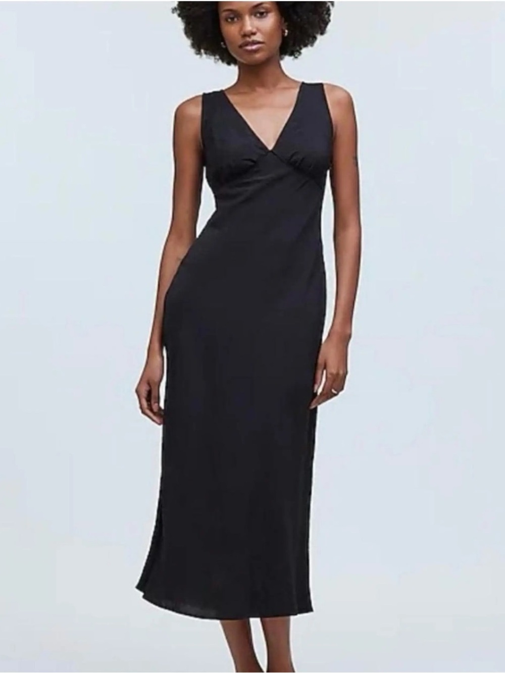 Elegant Black V-Neck Slip Dress